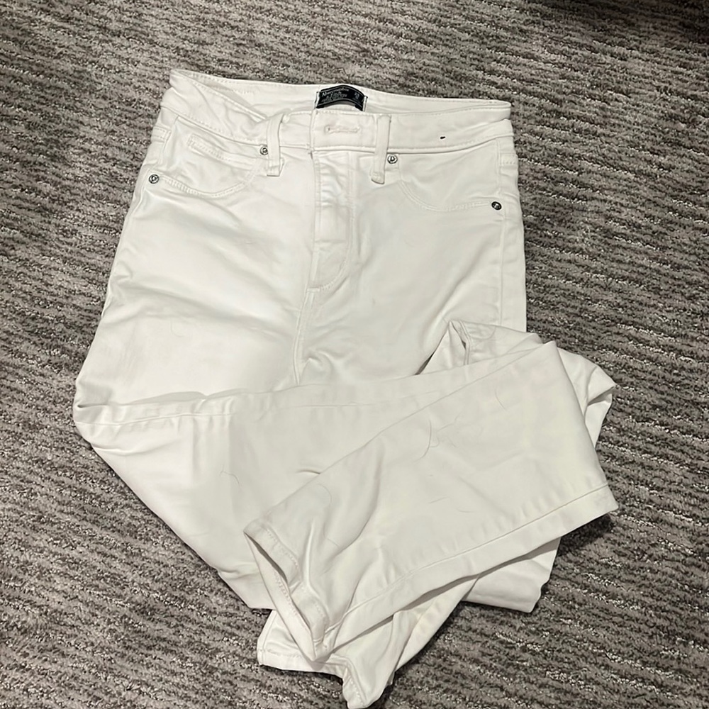 Abercrombie Size 25 White Simone High Rise Super Skinny Jeans